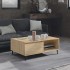 Mesa de centro madera contrachapada color roble 90x60x35