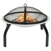 Brasero y barbacoa 2 en 1 atizador acero inoxidable 56x56x49 cm