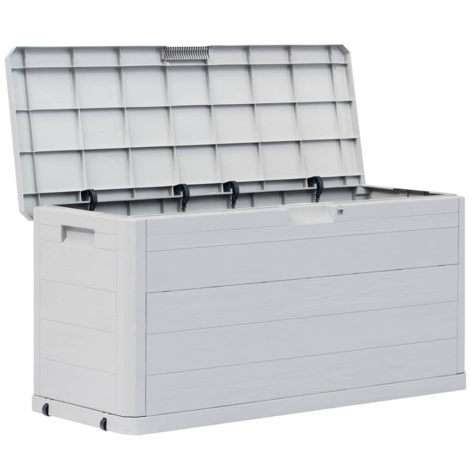 Caja de almacenamiento de jardín 280 L gris