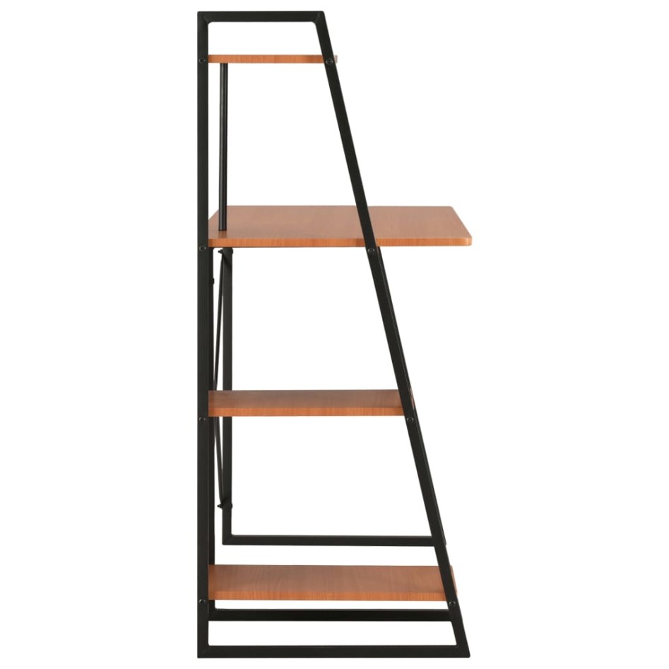 Escritorio con estantería negro y marrón 102x50x117