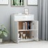 Aparador de madera contrachapada blanco brillante 60x30x75