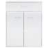 Aparador de madera contrachapada blanco brillante 60x30x75