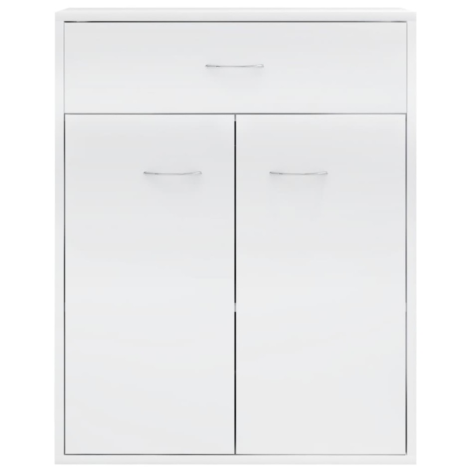 Aparador de madera contrachapada blanco brillante 60x30x75