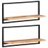 Estantes de pared 2 unidades madera maciza acacia 80x25x35