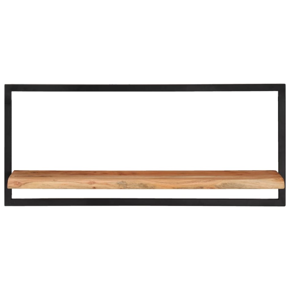 Estantes de pared 2 unidades madera maciza acacia 80x25x35