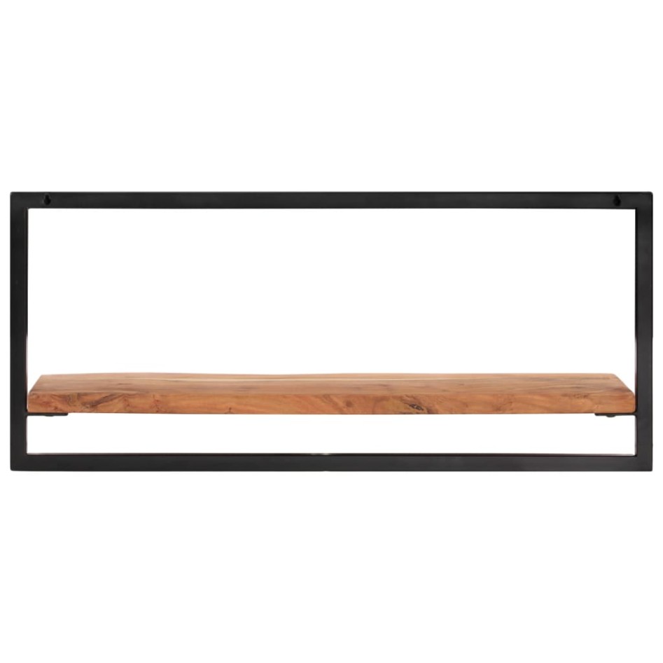Estantes de pared 2 unidades madera maciza acacia 80x25x35