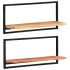 Estantes de pared 2 unidades madera maciza acacia 80x25x35