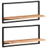 Estantes de pared 2 unidades madera maciza acacia 80x25x35