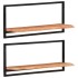 Estantes de pared 2 unidades madera maciza acacia 80x25x35