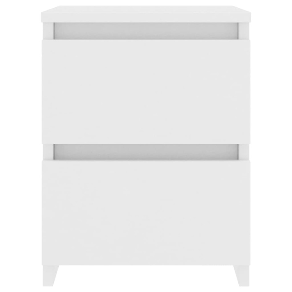 Mesitas de noche 2 uds madera contrachapada blanco 30x30x40