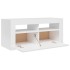 Mueble de TV con luces LED blanco brillante 90x35x40