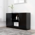 Aparador de madera contrachapada negro 120x30,5x70