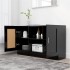 Aparador de madera contrachapada negro 120x30,5x70