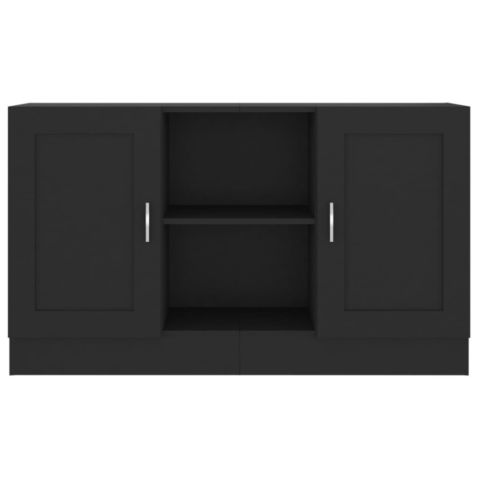 Aparador de madera contrachapada negro 120x30,5x70