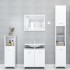 Armario baño madera contrachapada blanco brillo 30x30x183,5