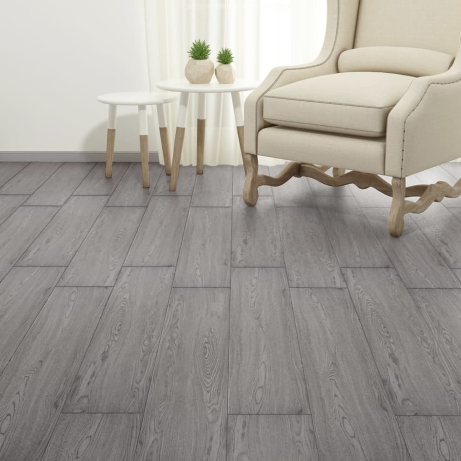 Lamas para suelo no autoadhesivas PVC gris oscuro 5,26 m² 2