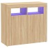 Aparador con luces LED roble Sonoma 80x35x75
