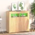 Aparador con luces LED roble Sonoma 80x35x75