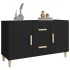 Aparador de madera de ingeniería negro 100x36x60