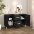 Aparador de madera de ingeniería negro 100x36x60