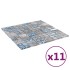 Azulejos de mosaico 11 unidades vidrio gris y azul 30x30