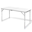 Mesa de camping plegable ajustable 120x60 cm