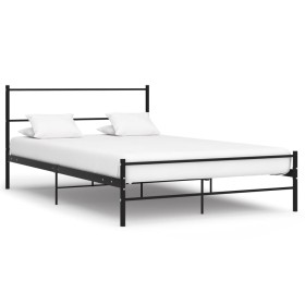 Estructura de cama sin colchón metal negro 120x200