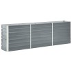 Arriate elevado de jardín acero galvanizado gris 240x40x77 cm