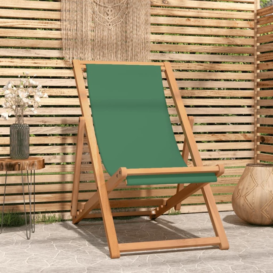 Silla de playa plegable madera maciza de teca