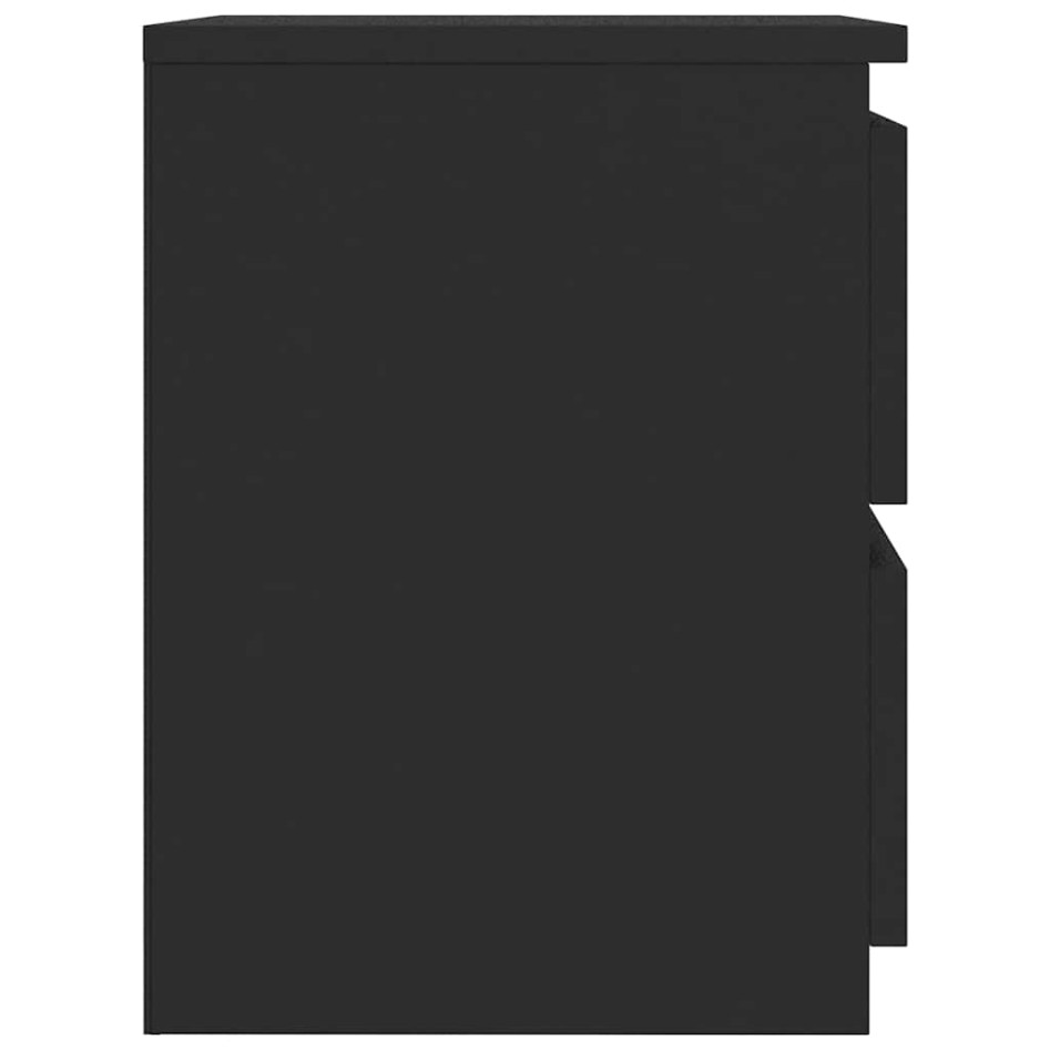 Mesitas de noche 2 unidades aglomerado negro 30x30x40