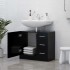 Armario para lavabo madera contrachapada negro 63x30x54