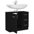 Armario para lavabo madera contrachapada negro 63x30x54