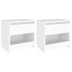 Mesitas de noche 2 uds madera contrachapada blanco 40x30x39 cm