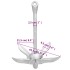Ancla plegable hierro maleable plateado 6