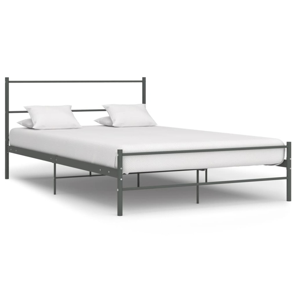Estructura de cama sin colchón metal gris 120x200