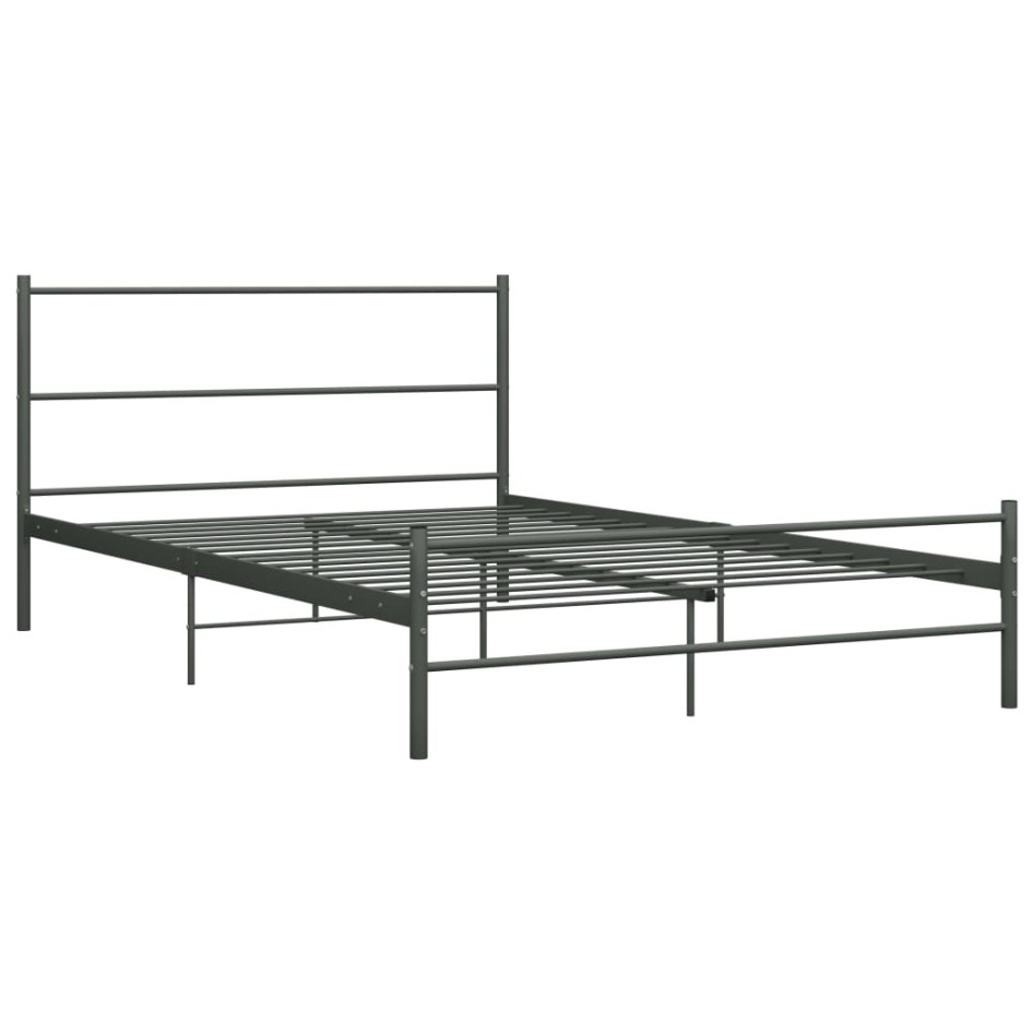 Estructura de cama sin colchón metal gris 120x200
