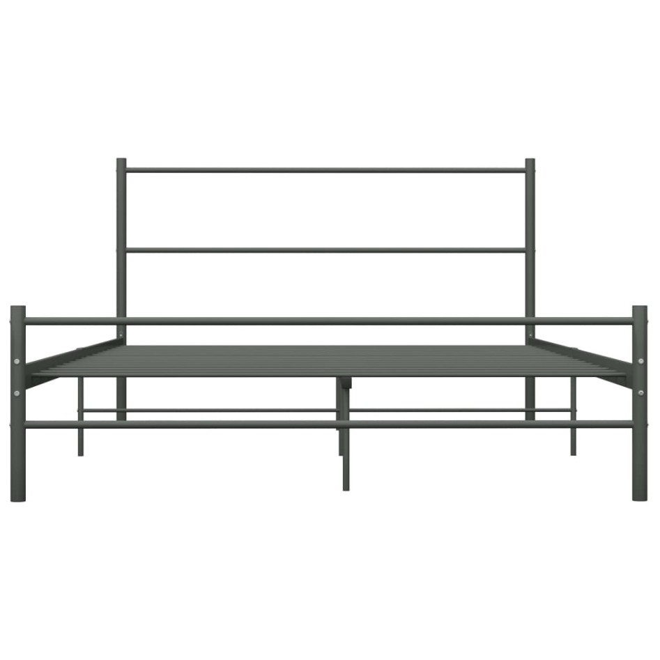 Estructura de cama sin colchón metal gris 120x200