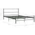Estructura de cama sin colchón metal gris 120x200