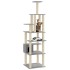 Rascador para gatos con postes de sisal gris claro 183