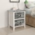 Mesita de noche madera de Paulownia gris y blanca 38x28x45