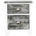 Mesita de noche madera de Paulownia gris y blanca 38x28x45