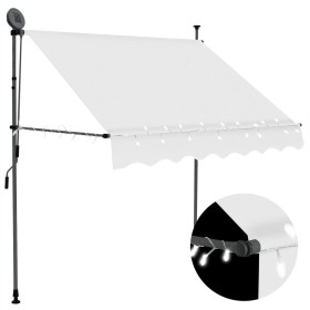 Toldo manual retráctil con LED crema 200