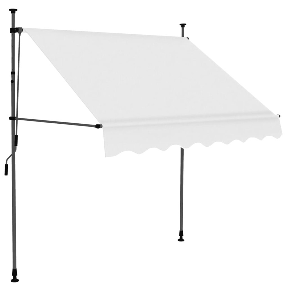 Toldo manual retráctil con LED crema 200