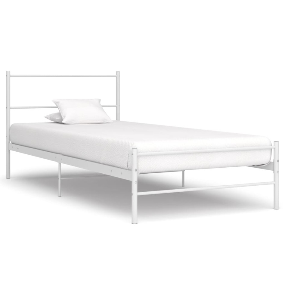 Estructura de cama sin colchón metal blanco 90x200