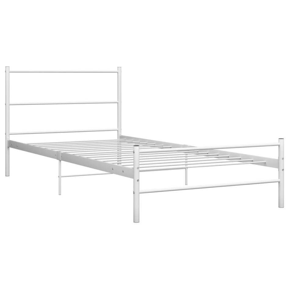 Estructura de cama sin colchón metal blanco 90x200