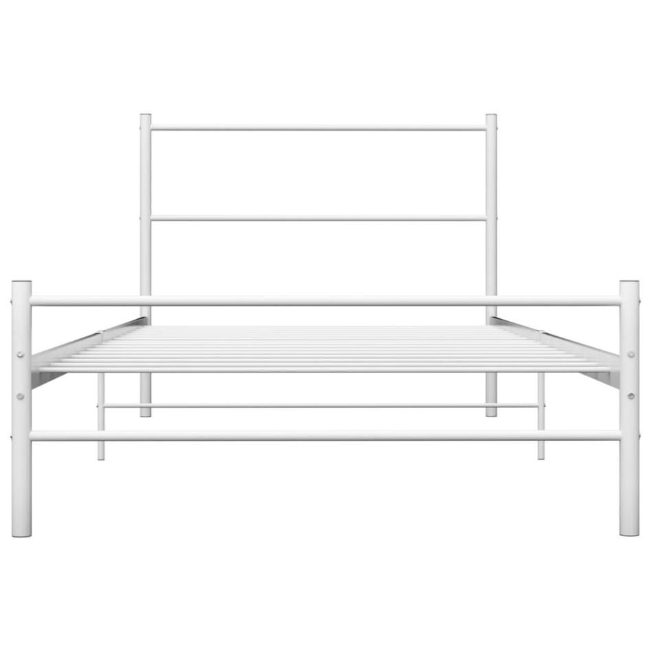Estructura de cama sin colchón metal blanco 90x200
