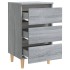 Mesita de noche con patas madera maciza gris Sonoma 40x35x69