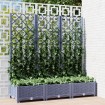 Jardinera con enrejado PP azul gris 120x40x121,5 cm