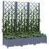 Jardinera con enrejado PP azul gris 120x40x121,5