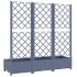 Jardinera con enrejado PP azul gris 120x40x121,5